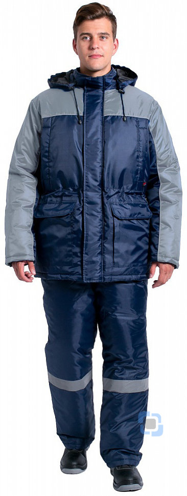 Куртка зимняя  NEW (тк.Оксфорд), т.синий/серый