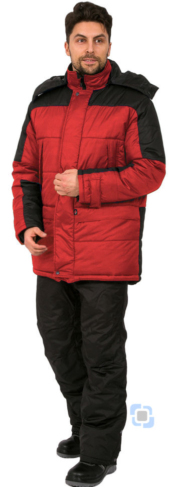 Куртка зимняя Европа (тк.Дюспо), красный/черный