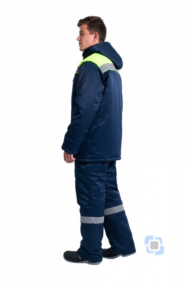 Куртка зимняя Эксперт-Люкс NEW (тк.Смесовая,210), т.синий/лимонный