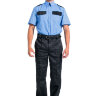 Рубашка охранника с коротким рукавом мужская, ярко-голубой