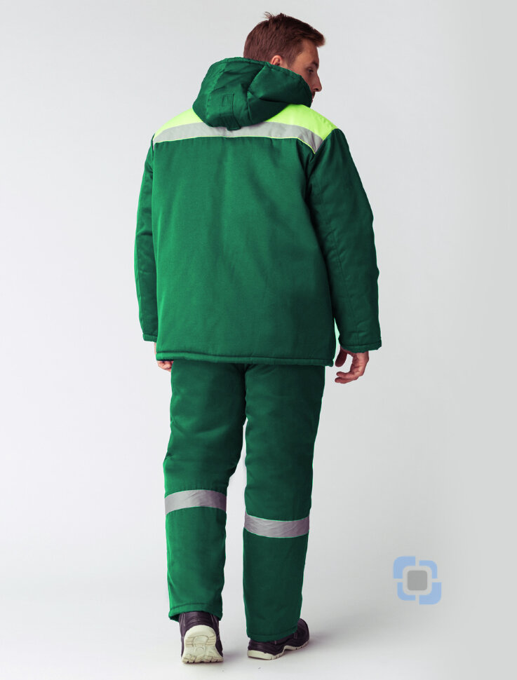 Куртка зимняя Экспертный-Люкс NEW (Смесовая, 210), зеленый/лимонный