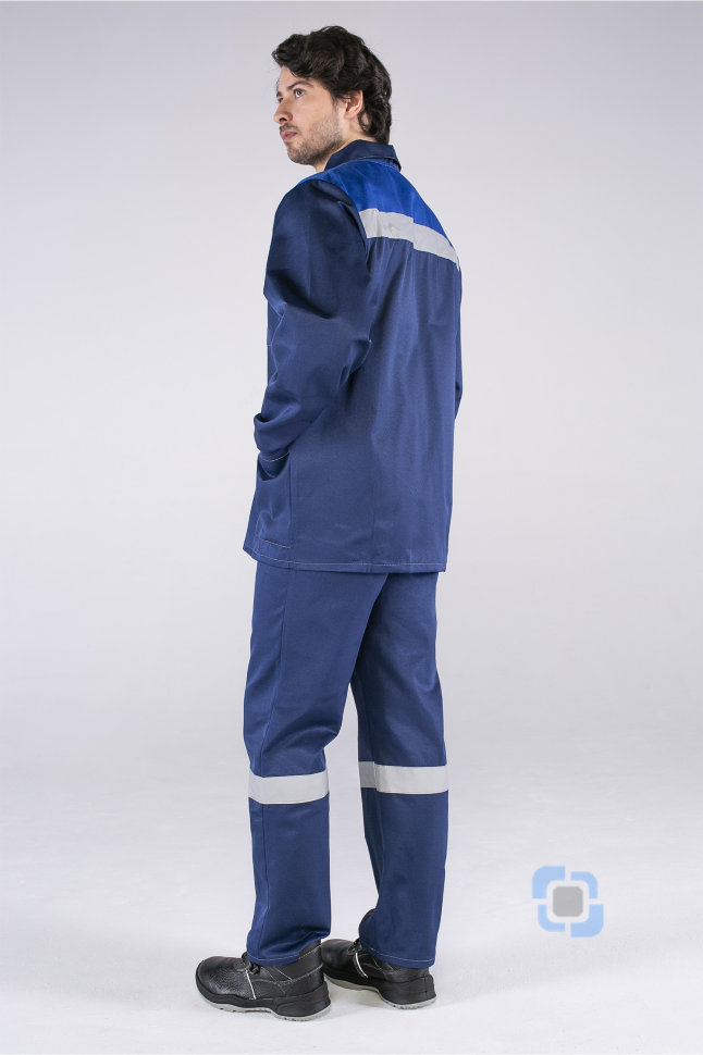 Костюм Стандарт СОП (тк.Смесовая,210) брюки, т.синий/васильковый
