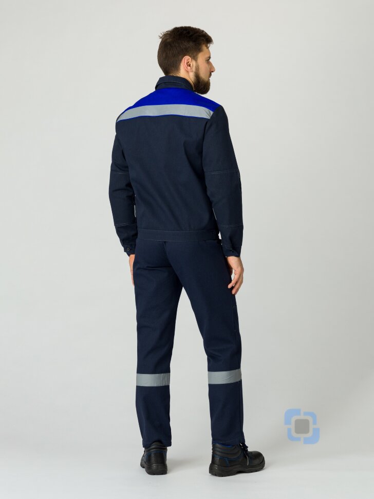 Костюм Липецк-1 СОП (тк.Смесовая,260) брюки, т.синий/васильковый